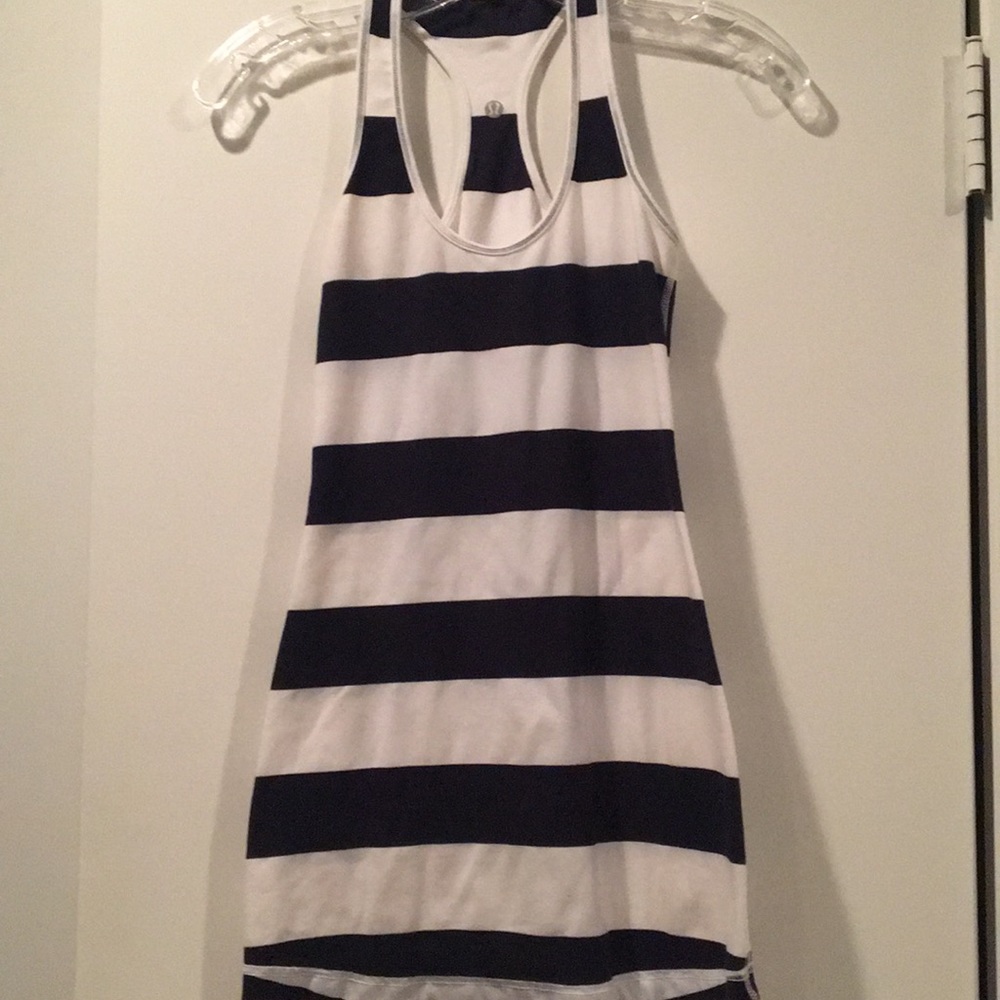 Lululemon sports tank in black and white stripes!
